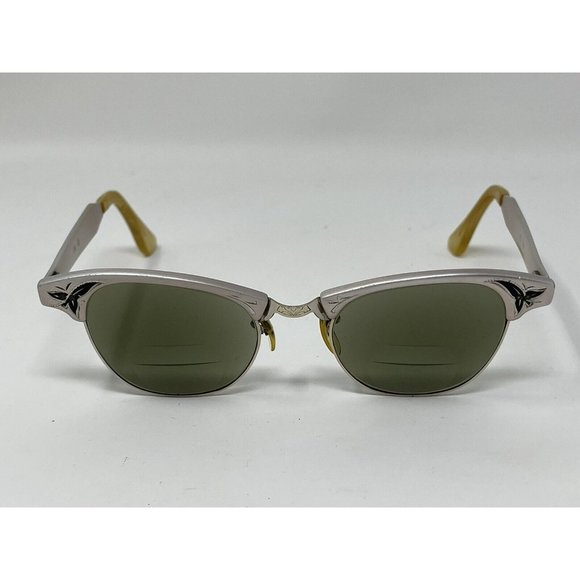 VINTAGE Eyeglasses ALUM 46 [] 20 5 1/2 Eyeglasses Great Condition 12k GF Bridge - Picture 3 of 12